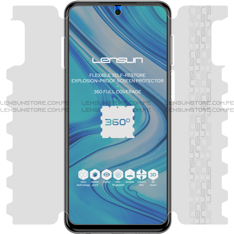 Lensun 360 Auto-regenerable Nano Protector Para Pantalla Completa Para Xiaomi Redmi Note 9s