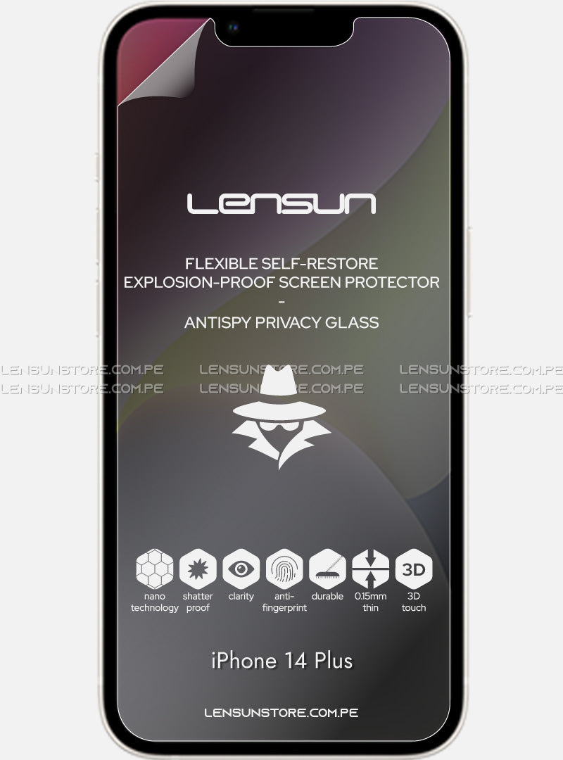 Lensun Antispy Shield Protector de Pantalla Completa iPhone 14 Plus