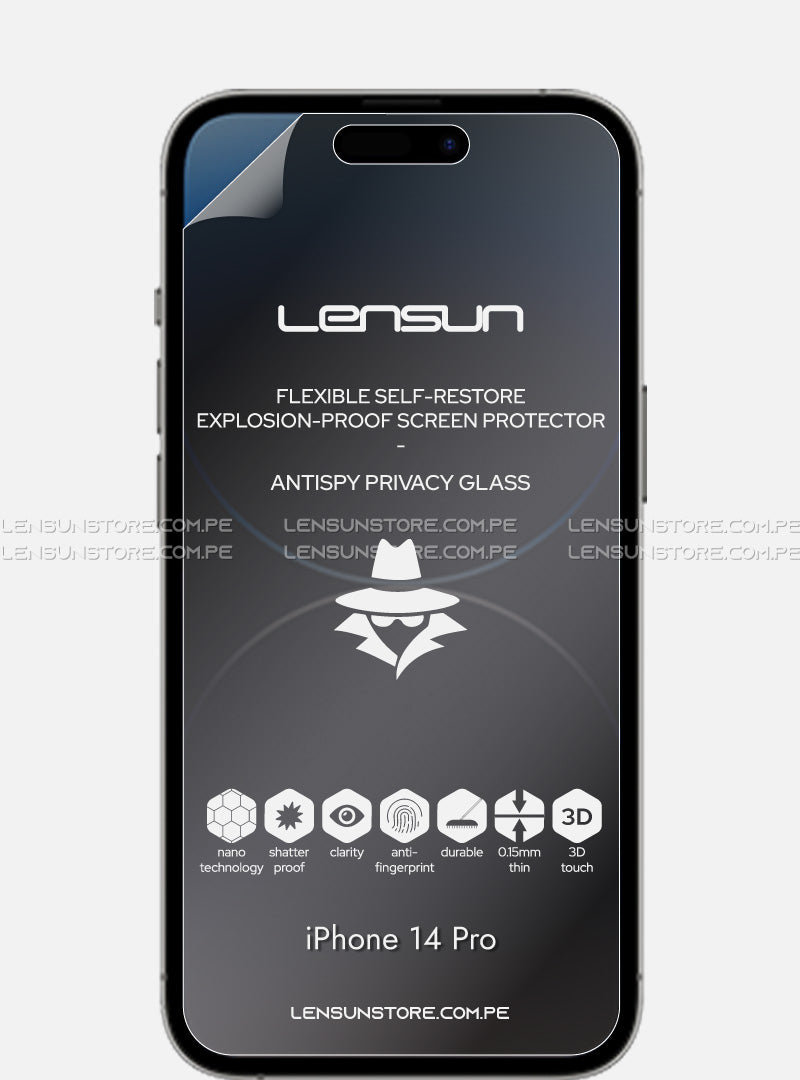 Lensun Antispy Shield Protector de Pantalla Completa iPhone 14 Pro