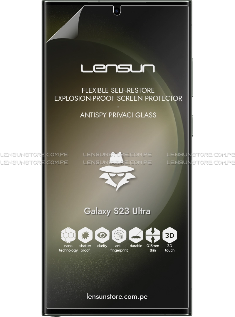 Lensun Protector de Pantalla Matte A ntispy Samsung Galaxy S23 Ultra